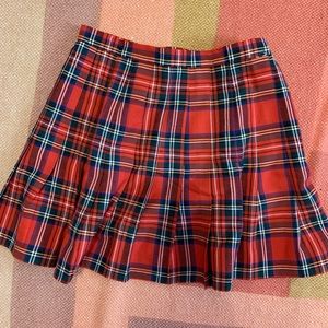 Vintage Plaid Pleated Skirt